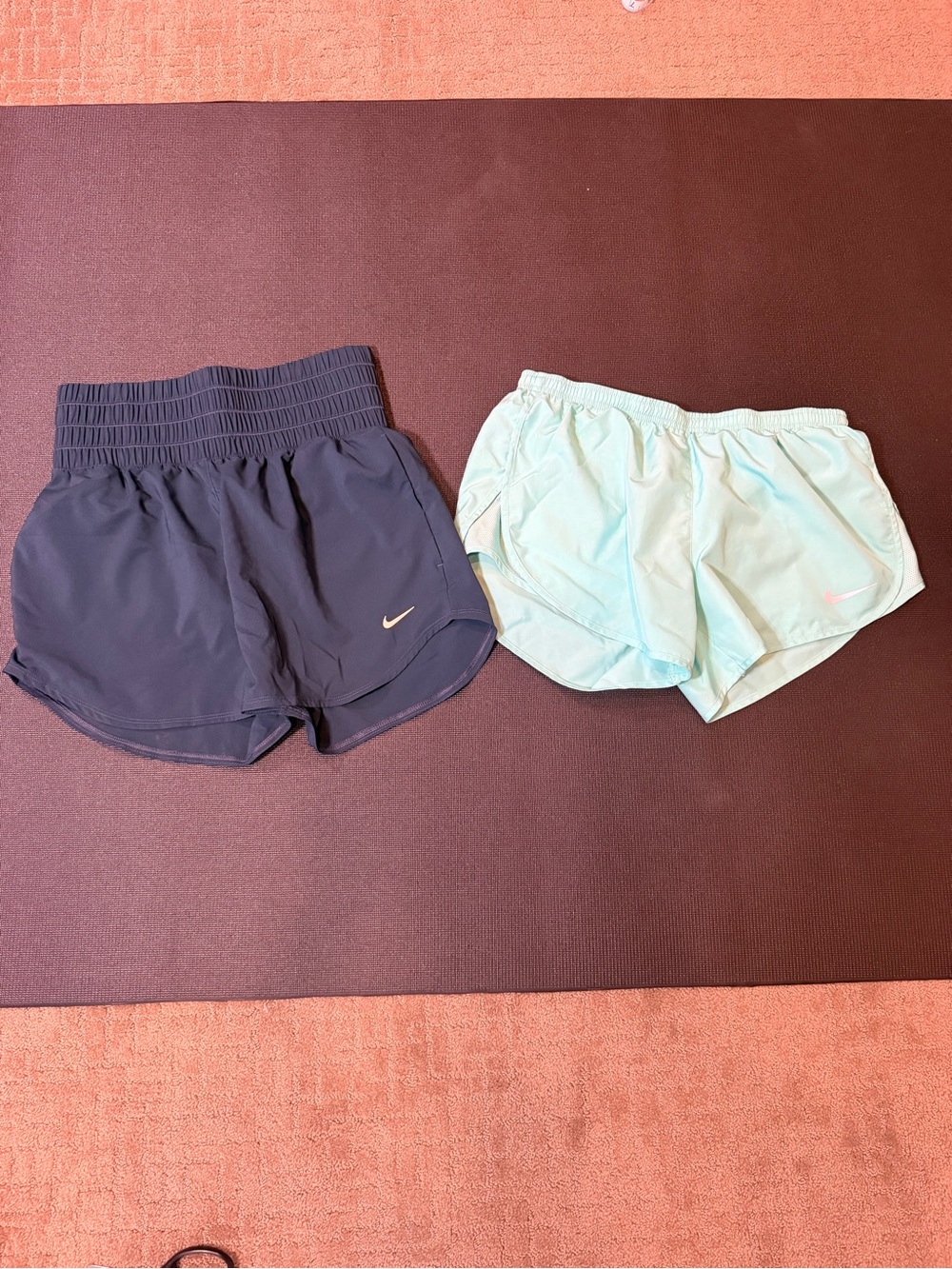 Nike Teal and Mint Green Women's Running Shorts Set